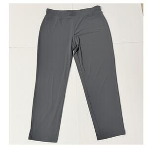 Susan Graver Essentials Pet Liquid Knit Straight Leg Pants, Gray-Green, Size MP